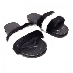 Flash Sale Luxury Comfortable Sandals Summer Real Fur Slippers for Ladies