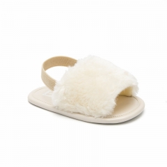 2019 New Fashion Faux Fur Baby Summer Shoes Cute Infant Baby Sandals Slippers