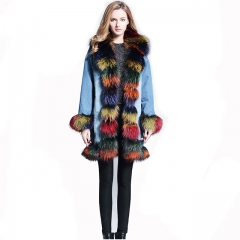 Lindy Women Winter Coat Luxurious Fur parka Real Fox Fur Jacket  whole sale Parka