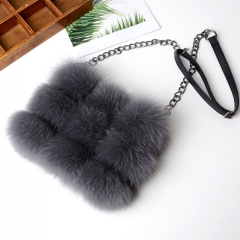 High Quality Winter Luxury Customized Fox Fur Bag Hand Bag For Women