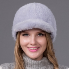 Modern Winter Warm Fashion Woman Mink Fur Knitted Cap