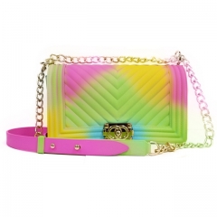 2019 Golden Chain Candy Color Jelly Purses And Handbags For ladies