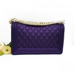 Purple Jelly Purse Strip Diamond Style Handbag